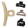 4 Black & Beige Claw Clips
