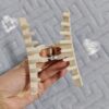 4 Black & Beige Claw Clips - Image 2