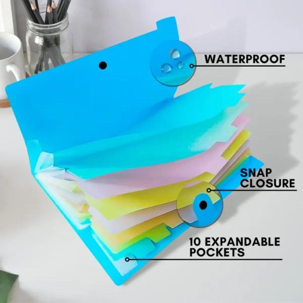 A4 File Folder with 10 Pockets - Image 2